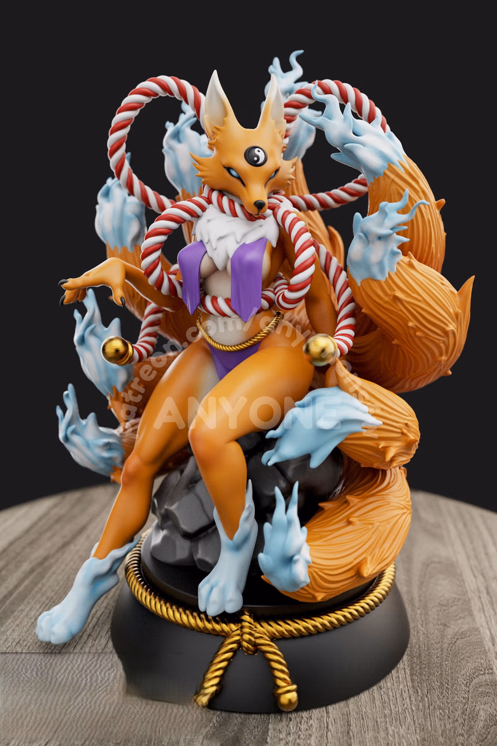 Kyubimon Furry Statue | Digimon Fan Art by Anyonensfw SFW,NSFW,Futa 3d printed statue,3d printed,nsfw statue,3d printed figure,Kyubimon Statue,furry statue,futa statue,futa figurines,futanari figurines,futanari statue