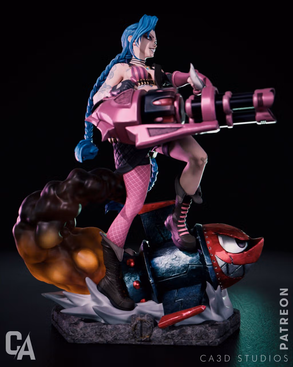 Jinx Statue | Arcane Fanart von CA3dART SFW 3d printed statue,3d printed,Jinx Statue,League of Legends statue,Arcane statue,3d printed figure
