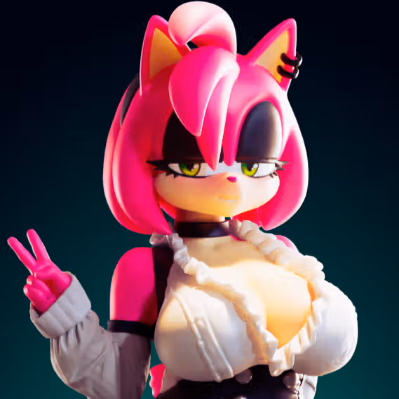 Amy Rose Goth Furry Statue | Sonic the Hedgehog Fan Art by Officer Rhu SFW,NSFW,Futa 3d printed statue,3d printed,3d printed figure,Amy Rose Statue,Sonic the Hedgehog Statue,futa statue,futa figurines,futanari figurines,futanari statue,nsfw statue,furry statue