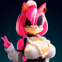 Amy Rose Goth Furry Statue | Sonic the Hedgehog Fan Art by Officer Rhu SFW,NSFW,Futa 3d printed statue,3d printed,3d printed figure,Amy Rose Statue,Sonic the Hedgehog Statue,futa statue,futa figurines,futanari figurines,futanari statue,nsfw statue,furry statue
