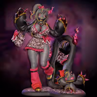 Gyaru Mega Banette Furry Statue | Pokemon Fan Art by Onagaba SFW,NSFW,Futa 3d printed statue,3d printed,3d printed figure,Banette Statue,Pokémon Statue,nsfw statue,furry statue