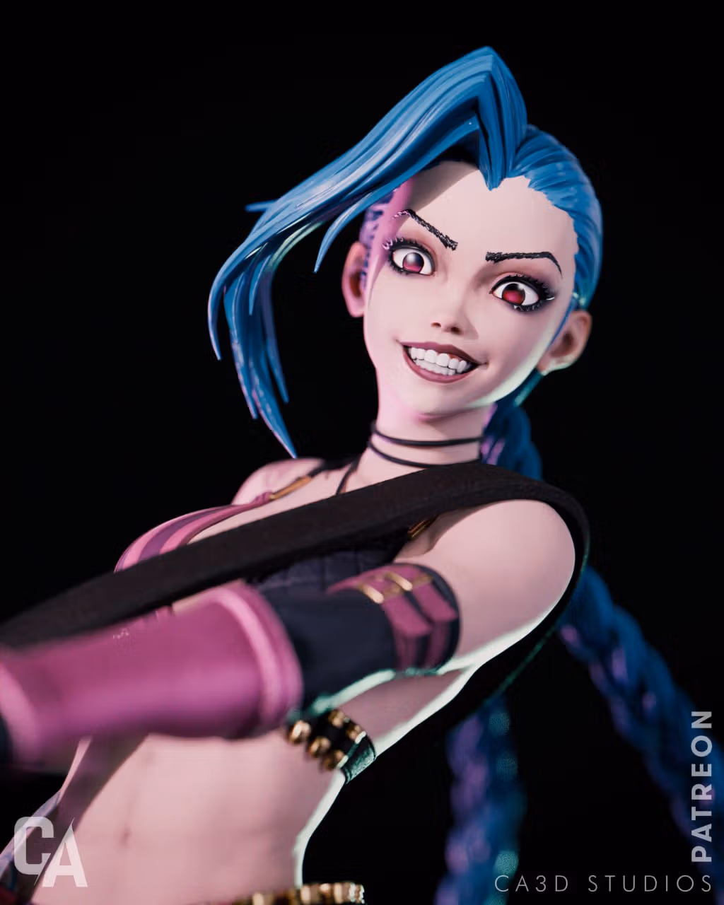 Jinx Statue | Arcane Fanart von CA3dART SFW 3d printed statue,3d printed,Jinx Statue,League of Legends statue,Arcane statue,3d printed figure