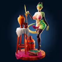 The Lusty Argonian Maid Statue | Original Fan Art by Officer Rhu SFW,NSFW,Futa 3d printed statue,3d printed,Argonian Maid Statue,dragon statue,nsfw statue,3d printed figure,futa figurines,futanari figurines,futanari statue,furry statue