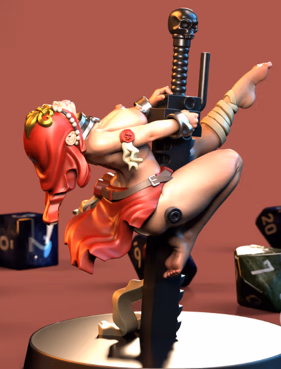 Repenting Chain Rider Miniature | DnD Fan Art by Jigglystix NSFW 3d printed,miniature,40k miniature,Repenting Chain Rider,3d printed miniature,nsfw miniature
