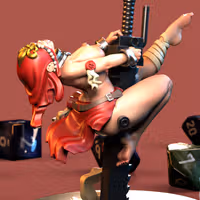 Repenting Chain Rider Miniature | DnD Fan Art by Jigglystix NSFW 3d printed,miniature,40k miniature,Repenting Chain Rider,3d printed miniature,nsfw miniature