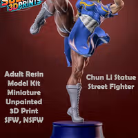 Estatua Chun Li | Street Fighter Fan art por Yan-H SFW,NSFW 3d printed statue,3d printed,3d printed figure,nsfw statue,Chun Li statue,Street Fighter statue