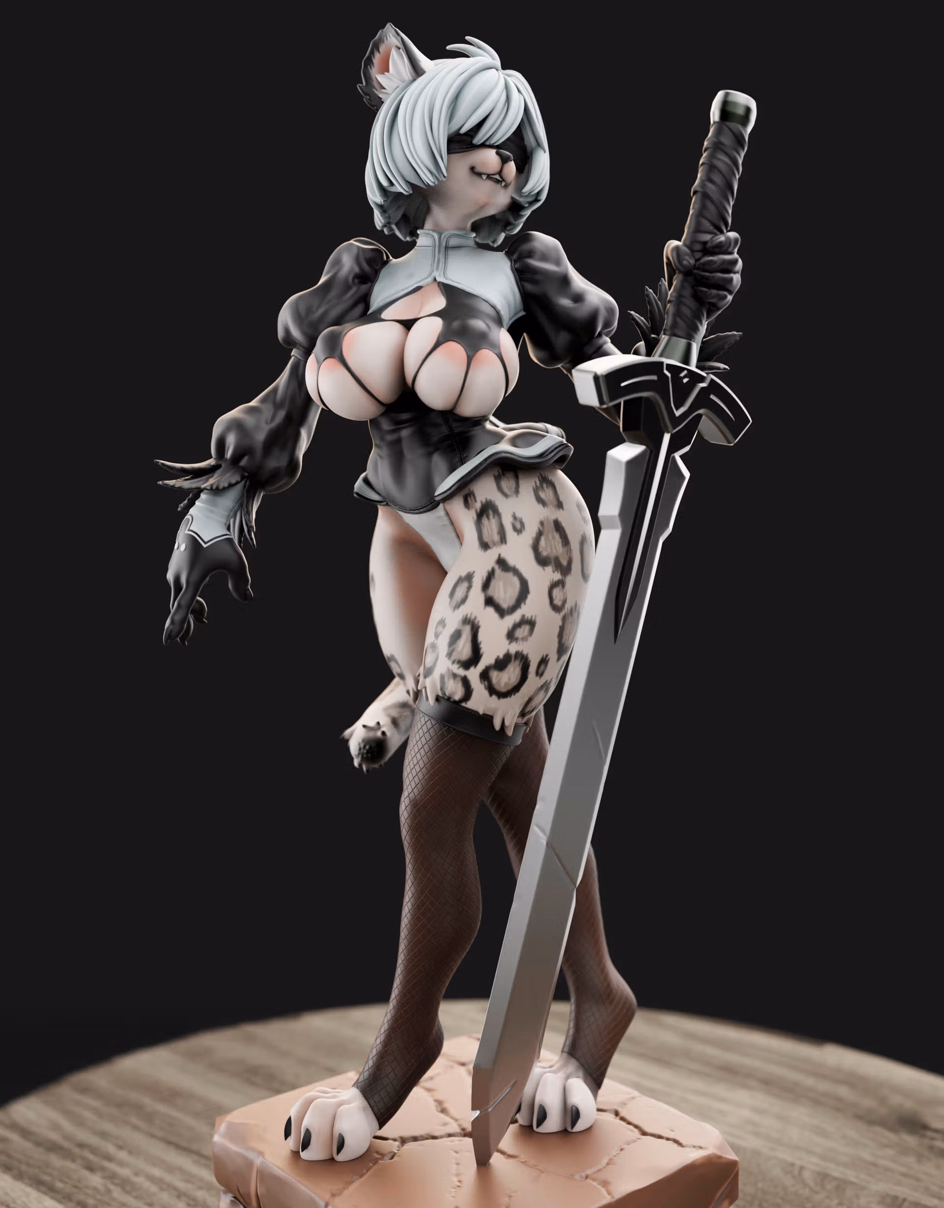 Figura 2B NieR Furry | NieR: Automata fanart autorstwa Anyonensfw SFW,NSFW,Futa 3d printed statue,3d printed,nsfw statue,3d printed figure,2B NieR statue,NieR: Automata statue,furry statue,futa statue,futa figurines,futanari figurines,futanari statue