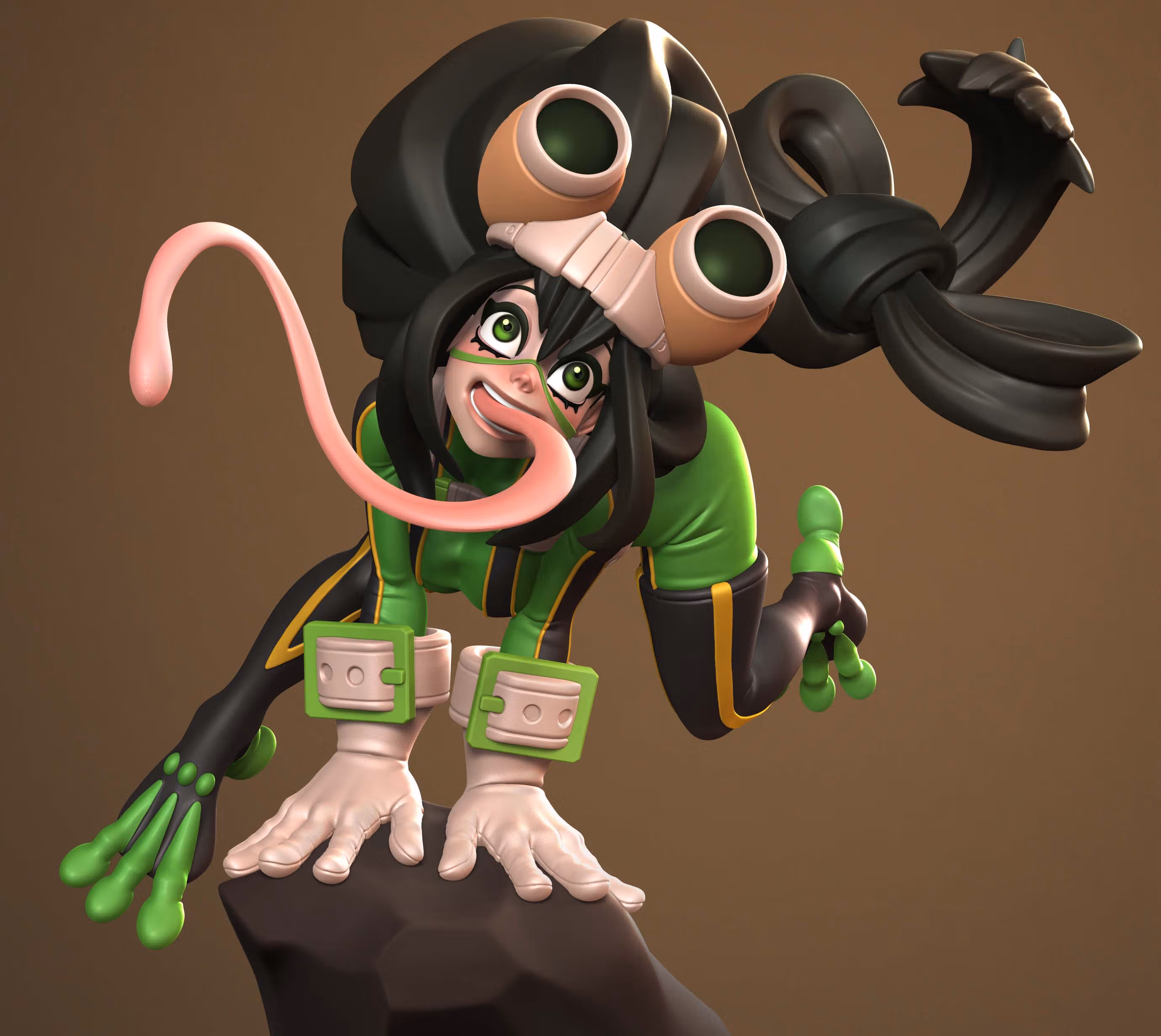 Figura Tsuyu Asui | My Hero Academia Man Fanart autorstwa Dinamuuu3d SFW,NSFW 3d printed statue,3d printed,Tsuyu Asui Statue ,3d printed figure,nsfw statue,My Hero Academia Statue 