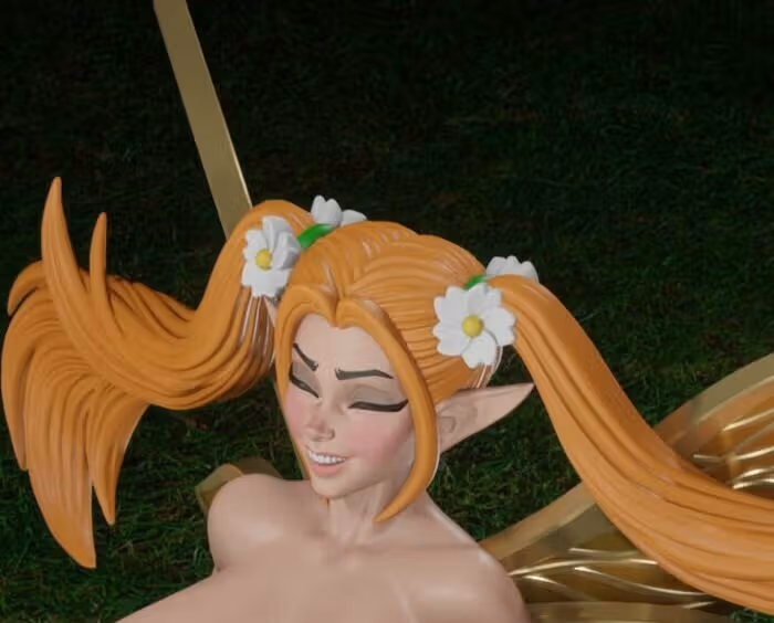 Flying Fairy Statue | Original Fan Art by Digital Dark NSFW,Futa 3d printed statue,3d printed,nsfw statue,futa statue,Flying Fairy Statue,futa figurines,futanari figurines,futanari statue