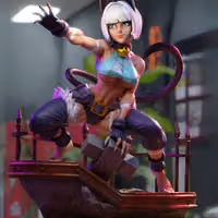 Ms. Fortune Statue | Skullgirls Fan Art by 3Dmoonn SFW,NSFW 3d printed,3d printed statue,Ms. Fortune Statue,Skullgirls statue,nsfw statue