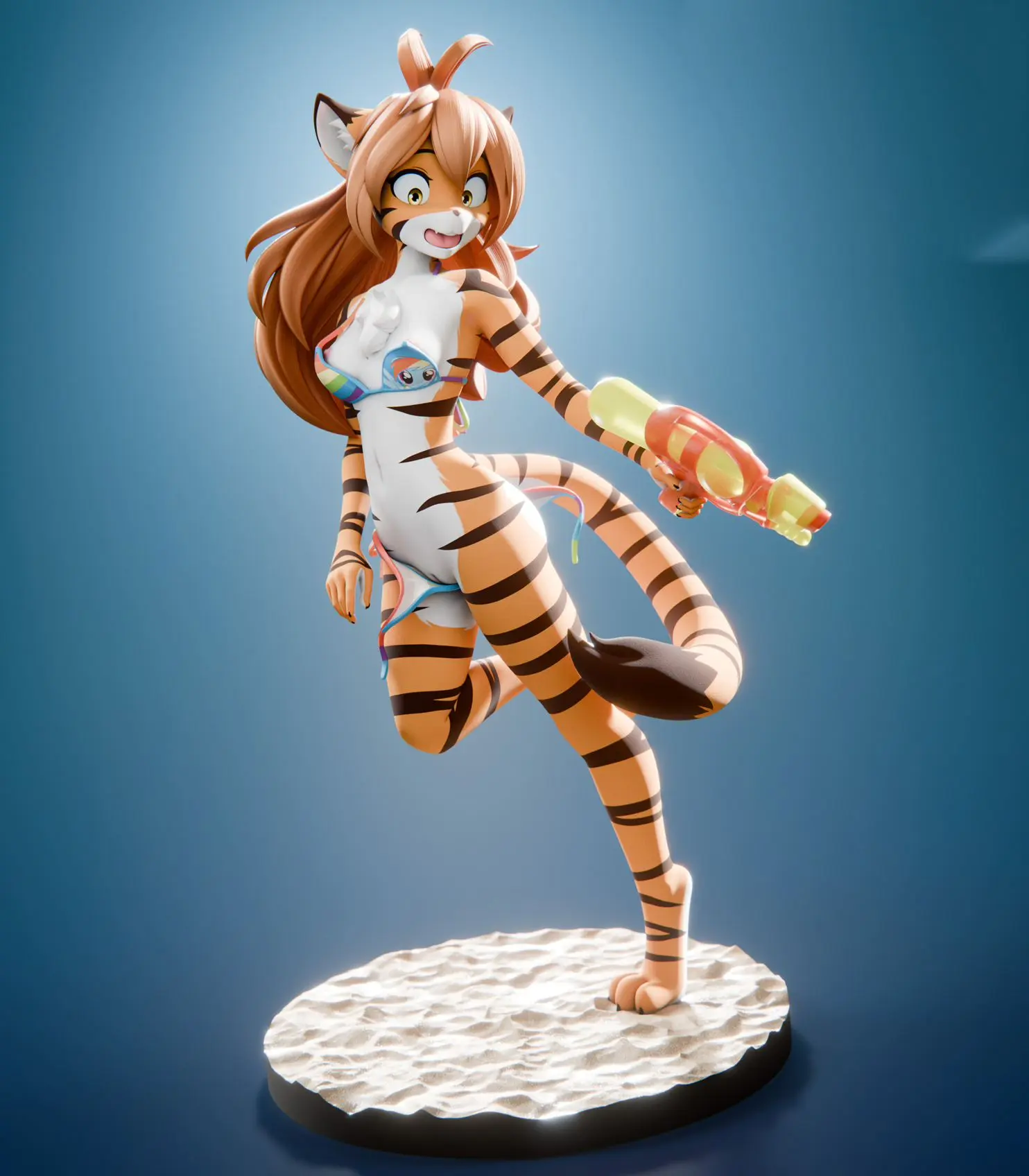 Flora Bikini Furry Statue | Original Fanart von Chyvak SFW,NSFW 3d printed figure,3d printed,Flora Statue,Original statue,furry statue,nsfw statue