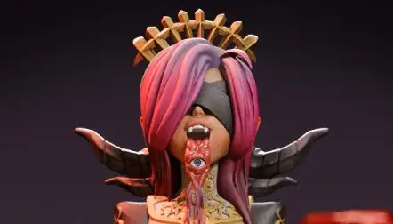 Demon Nun Eisheth Miniature | DnD Fan Art by Jigglystix NSFW 3d printed,miniature,dnd miniature,Demon Nun Eisheth,3d printed miniature