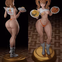 Hooters Girls Statue | Original Fan Art by Digital Dark SFW,NSFW,Futa 3d printed statue,3d printed,nsfw statue,futa statue,futa figurines,futanari figurines,futanari statue,3d printed figure,Hooters Girls Statue