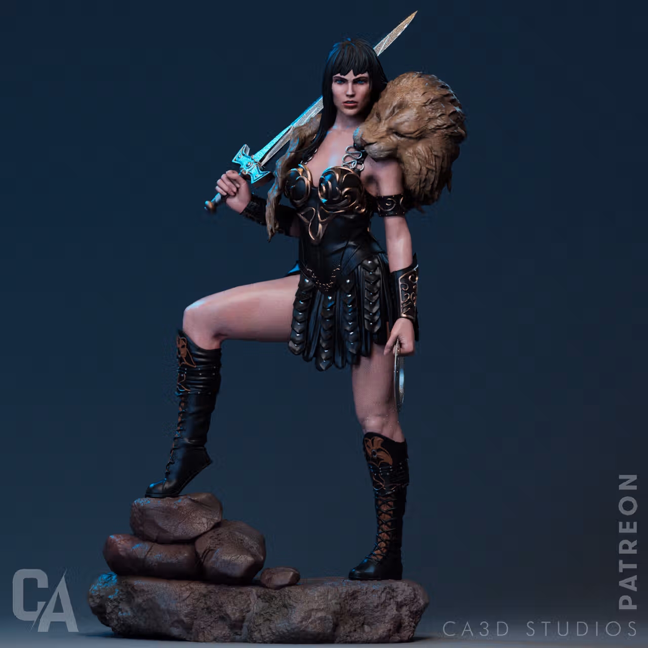 Xena Statue | Xena: Warrior Princess Fan Art by CA3dART SFW,NSFW 3d printed,3d printed statue,nsfw statue,3d printed figure,Xena Statue,Xena Warrior Princess Statue