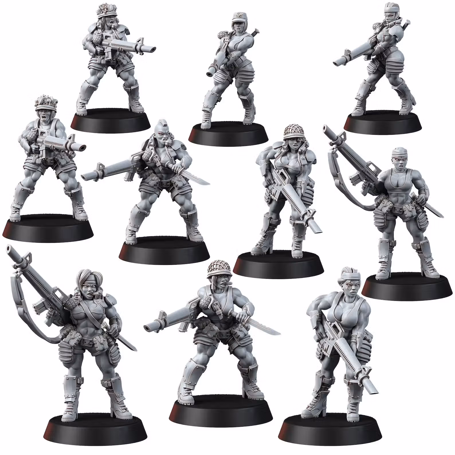 Jungle Fighters Mega Pack Miniature | 40k Fan Art by Across the Realms SFW 3d printed miniature,3d printed,miniature,sfw miniature,warhammer 40k,40k miniature,Jungle Fighters,Grimdark
