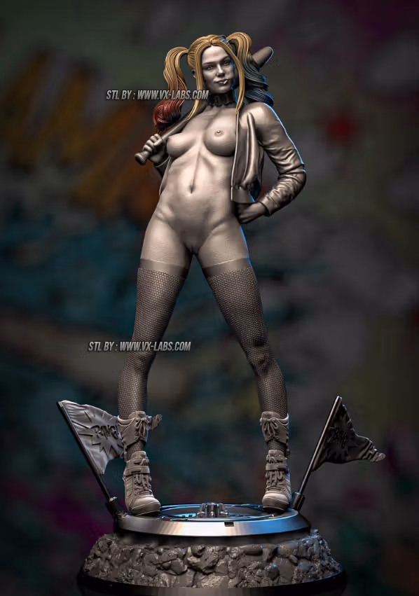 Harley Quinn Statue | DC Fan Art by VX-Labs SFW,NSFW 3d printed statue,3d printed,nsfw statue,3d printed figure,Harley Quinn Statue,DC Statue