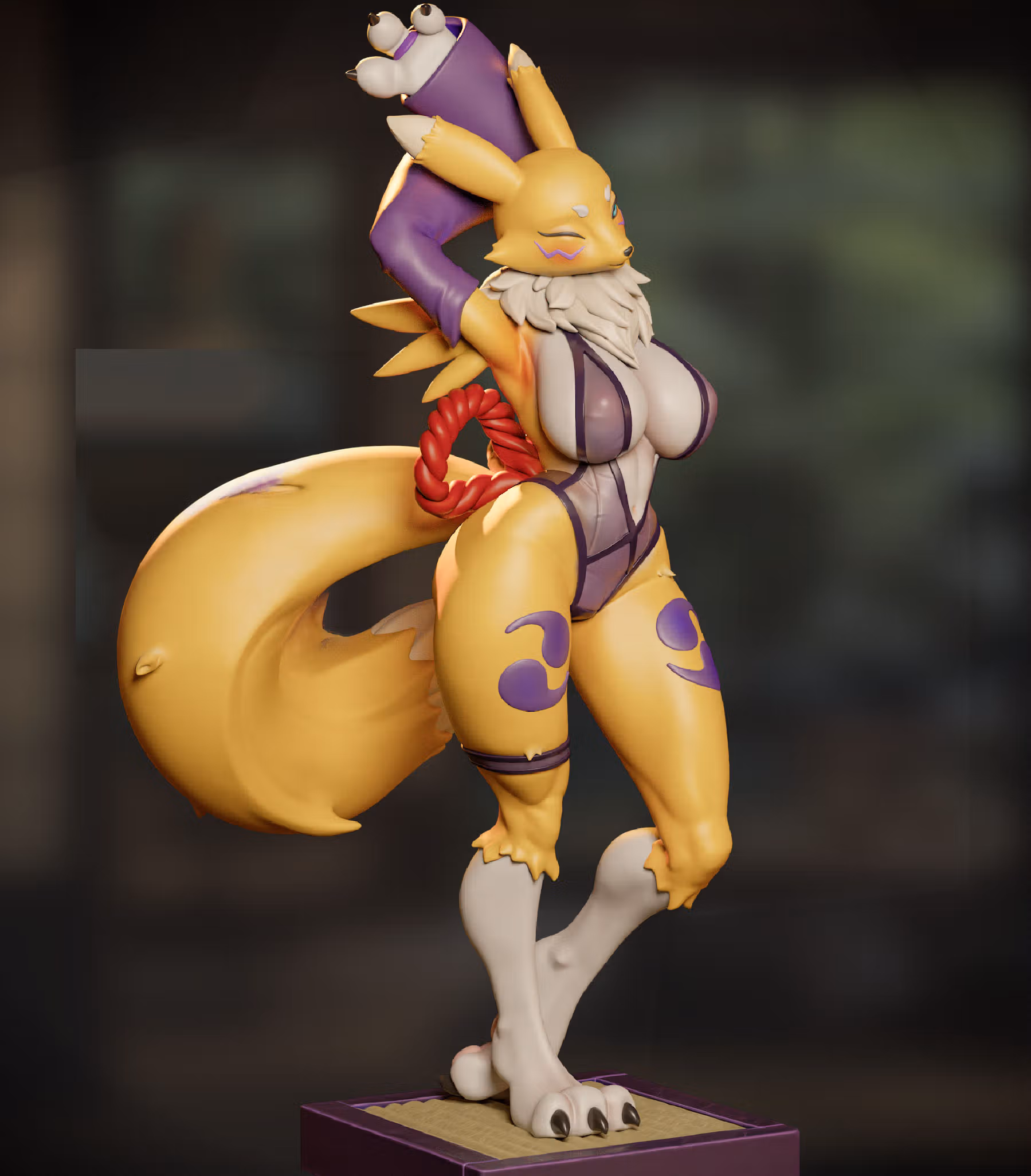 Statua Renamon Furry | Digimon Fan art di Onagaba SFW,NSFW,Futa 3d printed statue,3d printed,3d printed figure,Renamon Statue,Digimon Statue,futa statue,futa figurines,futanari figurines,futanari statue,nsfw statue,furry statue