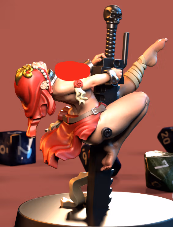 Repenting Chain Rider Miniature | DnD Fan Art by Jigglystix NSFW 3d printed,miniature,40k miniature,Repenting Chain Rider,3d printed miniature,nsfw miniature