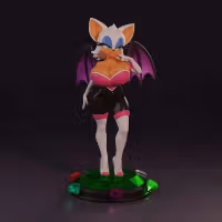Rouge Statue | Sonic the Hedgehog Fanart von PolyBitsArt SFW,NSFW 3d printed statue,3d printed,nsfw statue,3d printed figure,Rouge statue,Sonic the Hedgehog statue