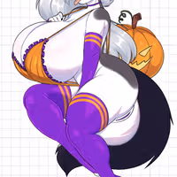 Loona Halloween V2 Sticker | Helluva Boss Vinyl Sticker NSFW furry sticker,loona sticker,loona nsfw,NSFW stickers,Helluva Boss,Halloween sticker