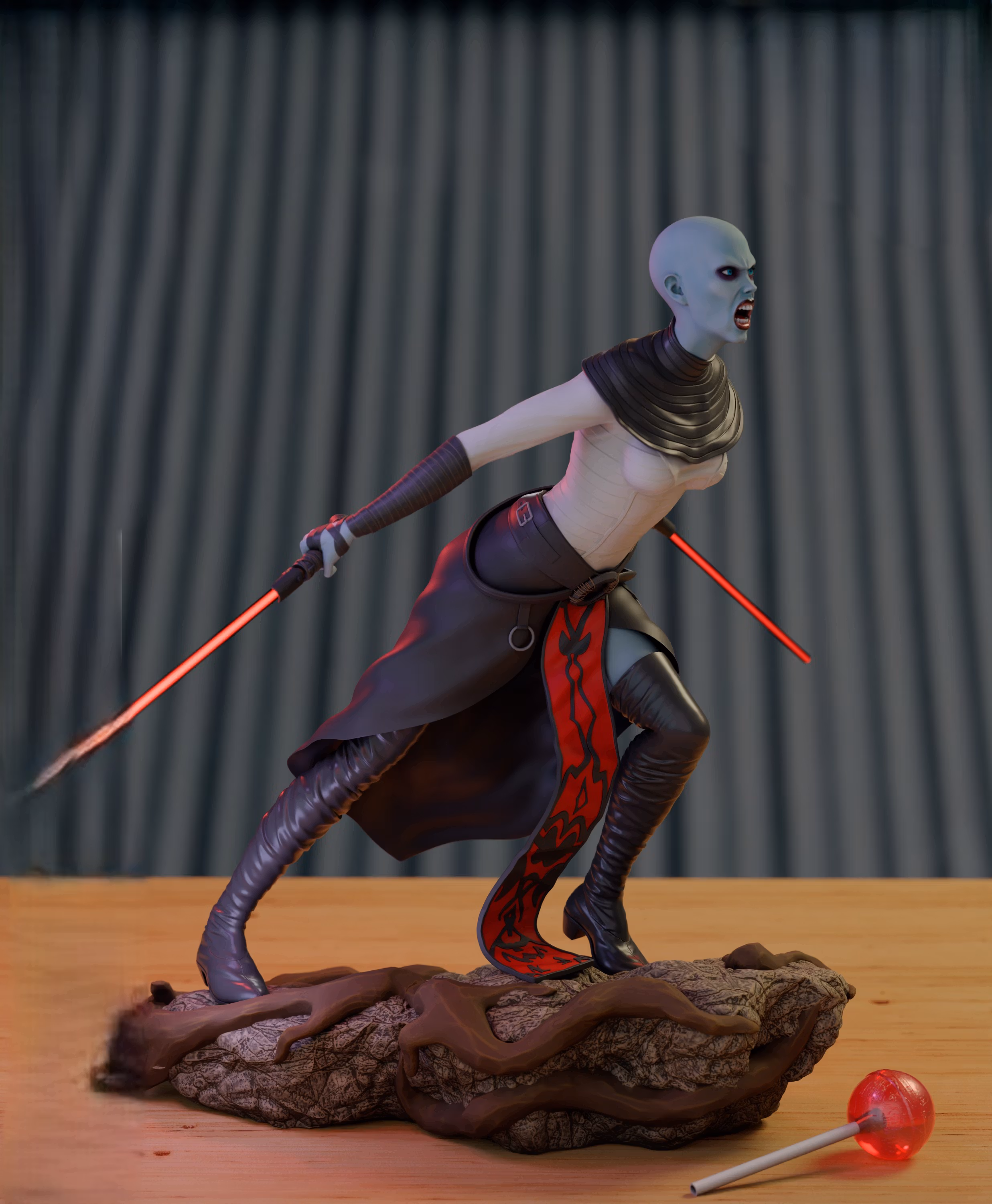 Asajj Ventress Statue | Star Wars Fan Art by TrickorTreat3D SFW 3d printed,3d printed statue,Asajj Ventress statue,Star Wars statue,3d printed figure
