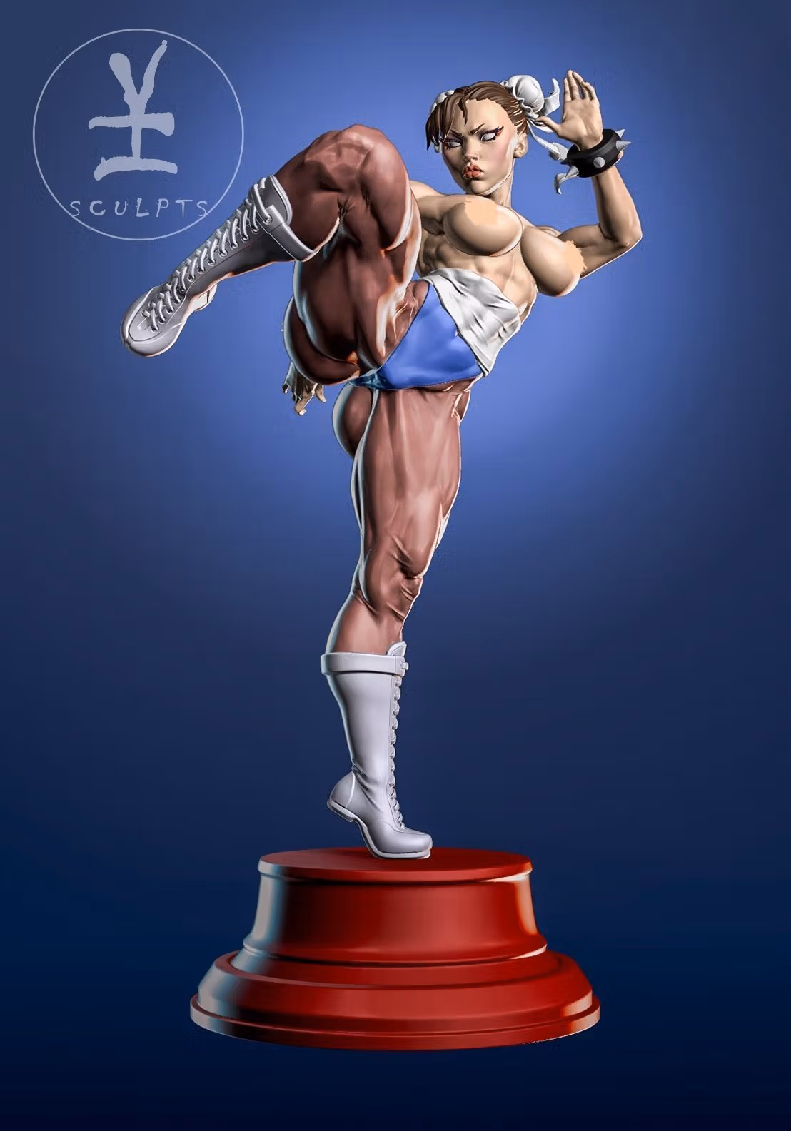 Chun Li Statue | Street Fighter Fanart von Yan-H SFW,NSFW 3d printed statue,3d printed,3d printed figure,nsfw statue,Chun Li statue,Street Fighter statue