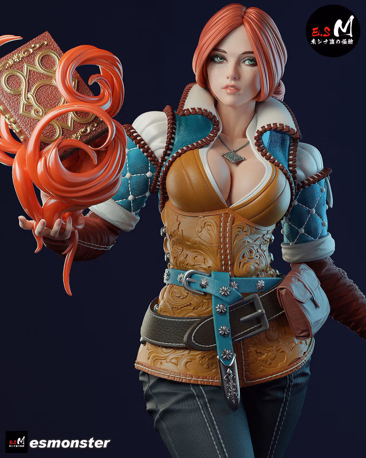 Triss Merigold Statue | The Witcher Fan Art by E.S Monster SFW,NSFW 3d printed statue,3d printed,nsfw statue,3d printed figure,Triss Merigold Statue,The Witcher Statue 