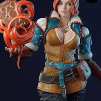 Triss Merigold Statue | The Witcher Fan Art by E.S Monster SFW,NSFW 3d printed statue,3d printed,nsfw statue,3d printed figure,Triss Merigold Statue,The Witcher Statue