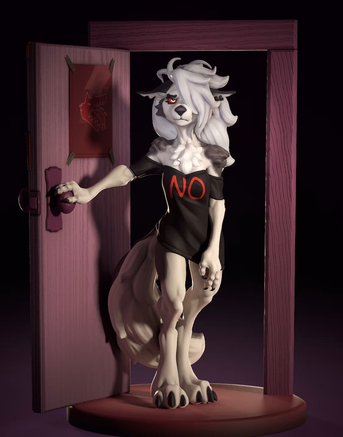 Statue Loona Ouvre la Porte | Helluva Boss Fan art par juicehok SFW,NSFW,Futa 3d printed,3d printed statue,Loona Statue,Helluva Boss,furry statue,nsfw statue,futa statue,futa figurines,futanari figurines,futanari statue