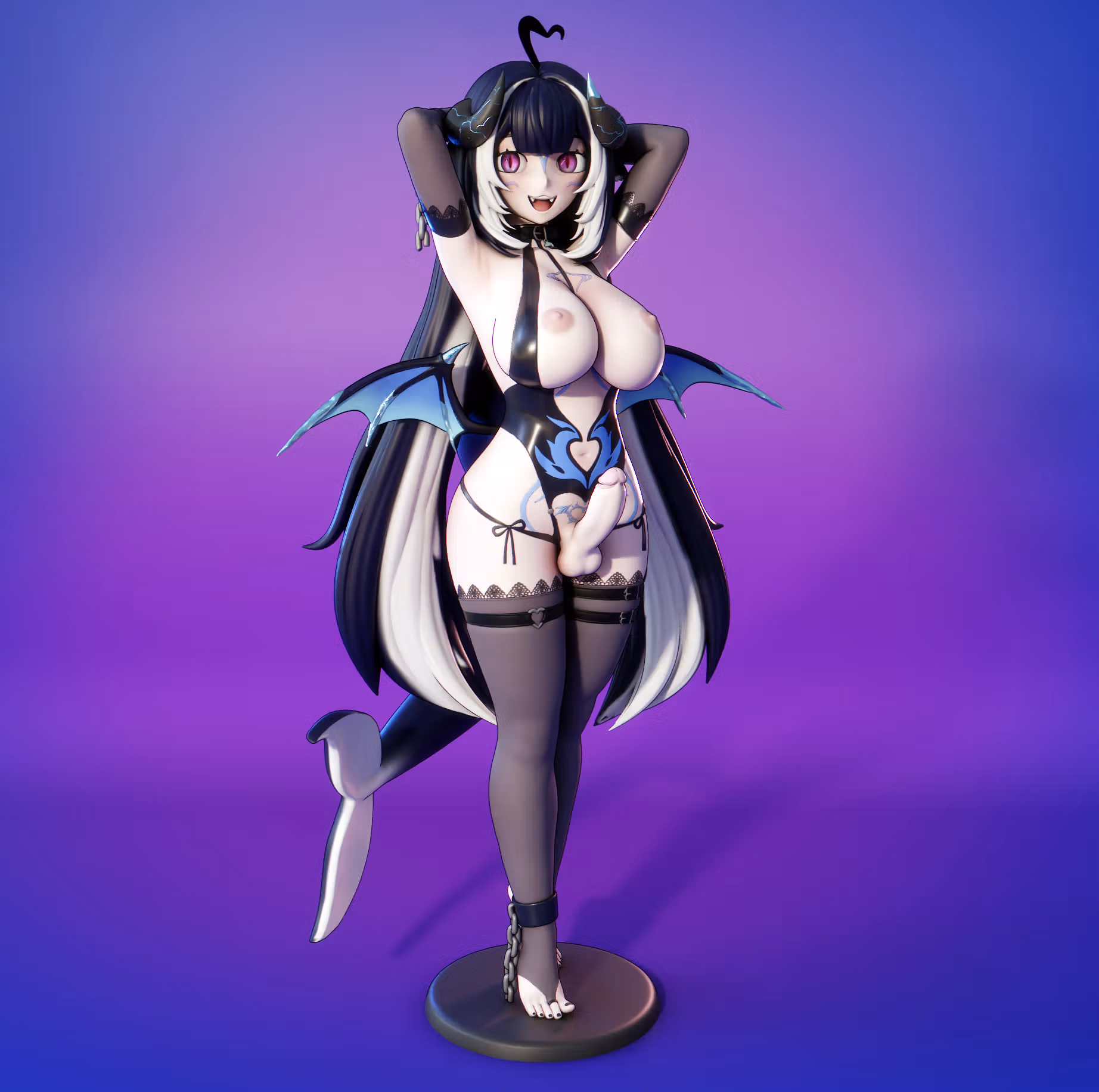 Succubus Shylily Statue | Vtuber Fan Art by FunserviceSTL SFW,NSFW,Futa 3d printed,3d printed statue,nsfw statue,futa statue,Succubus Shylily Statue,Vtuber Statue,futa figurines,futanari figurines,futanari statue