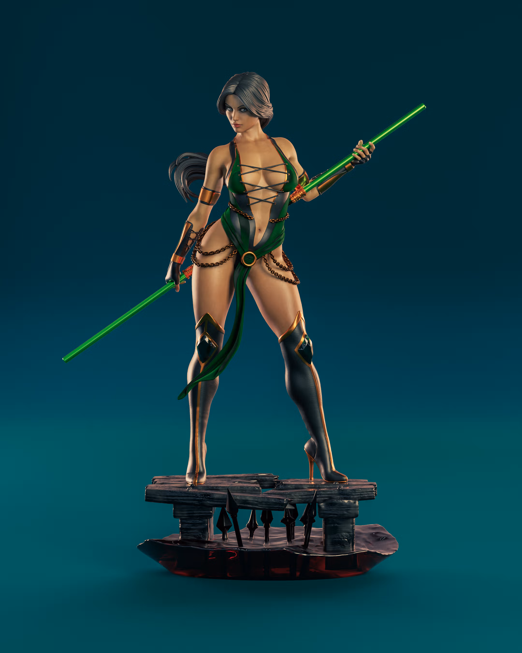 Jade Statue | Mortal Kombat Fan Art by Abe3D SFW,NSFW 3d printed statue,nsfw statue,jade statue,mortal kombat statue,3d printed figure,3d printed