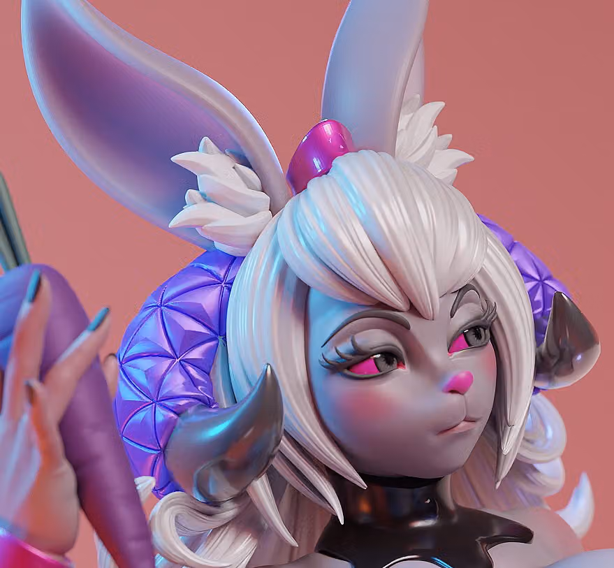Empress Celestine Rabbit Statue | Subverse Fan Art by E.S Monster SFW,NSFW 3d printed statue,3d printed,Empress Celestine Rabbit statue,nsfw statue,3d printed figure,subverse statue