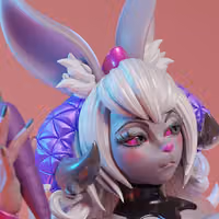 Empress Celestine Rabbit Statue | Subverse Fan Art by E.S Monster SFW,NSFW 3d printed statue,3d printed,Empress Celestine Rabbit statue,nsfw statue,3d printed figure,subverse statue
