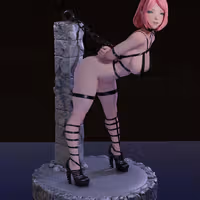 Sakura Chained Statue | Naruto Fanart von Momoji3d SFW,NSFW 3d printed,3d printed statue,nsfw statue,Sakura statue,Naruto statue