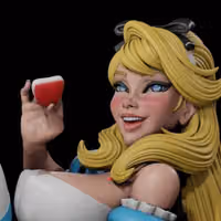 Alice Sitting Statue | Wonderland Fan Art by Digital Dark SFW,NSFW,Futa 3d printed statue,3d printed,nsfw statue,futa statue,futa figurines,futanari figurines,futanari statue,3d printed figure,Alice Sitting Statue,Wonderland Statue