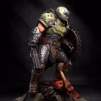 Estatua Doomguy | Doom Fan art por H3LLCREATOR SFW 3d printed statue,3d printed,3d printed figure,doom statue,doomguy statue