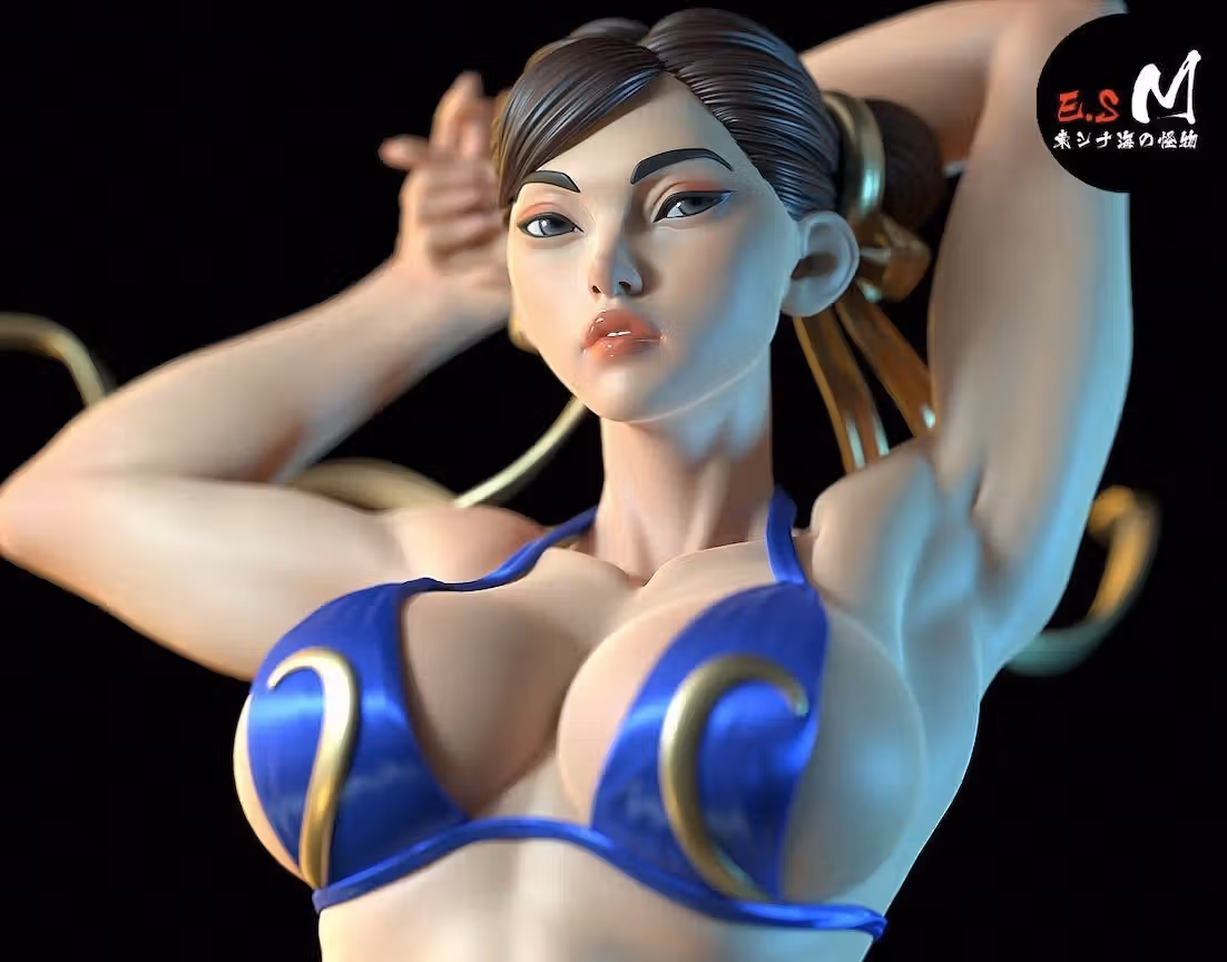 Chun-li Bikini Statue | Street Fighter Fan Art by E.S Monster SFW,NSFW 3d printed statue,3d printed,nsfw statue,3d printed figure,Chun-li Statue,Street Fighter Statue