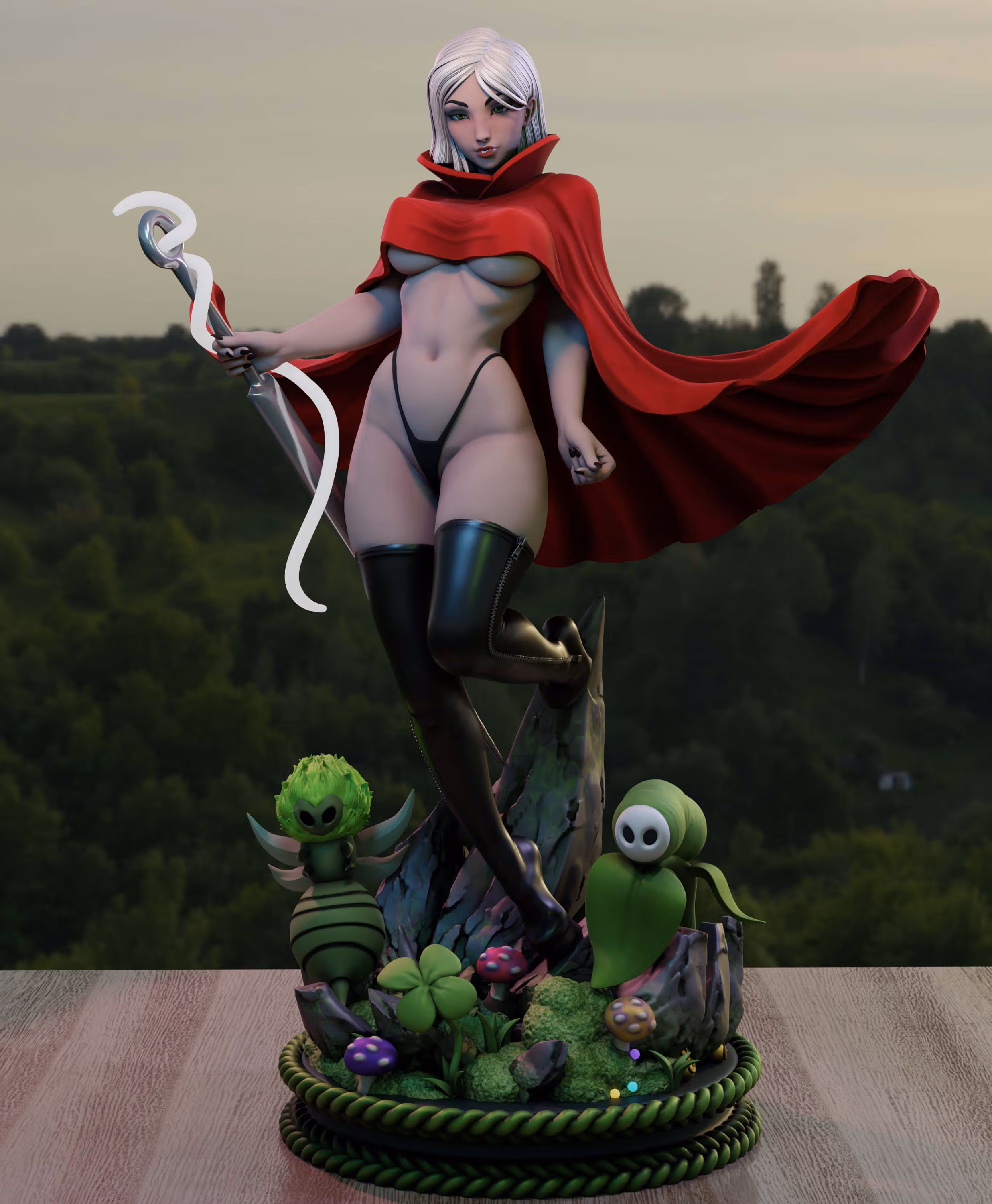 Hornet Statue | Silk Song Fanart von Momoji3d SFW,NSFW 3d printed statue,3d printed,nsfw statue,Silk Song statue,Hornet statue