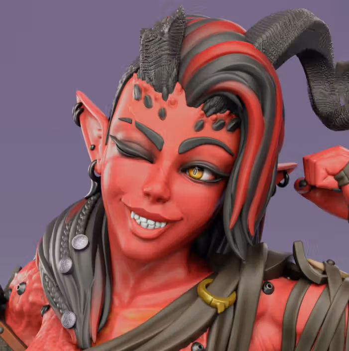 Karlach Statue | Baldur's Gate 3 Fan Art by Jigglystix SFW,NSFW,Futa 3d printed statue,3d printed,nsfw statue,3d printed figure,futa statue,Karlach Statue,Baldur's Gate Statue,futa figurines,futanari figurines,futanari statue