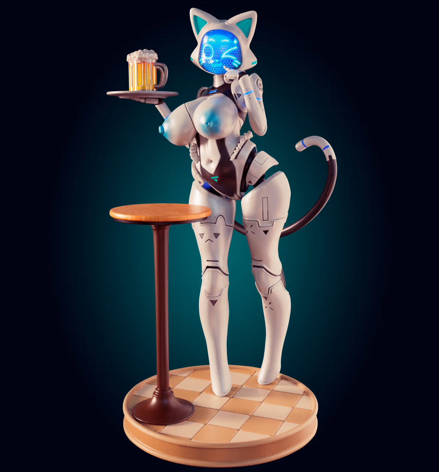 Neko-Bot Girl Furry Statue | Monster Girl Fanart von Officer Rhu SFW,NSFW,Futa 3d printed statue,3d printed,3d printed figure,Neko-Bot Girl Statue,Monster Girl Statue,nsfw statue,furry statue,futa statue,futa figurines,futanari figurines,futanari statue