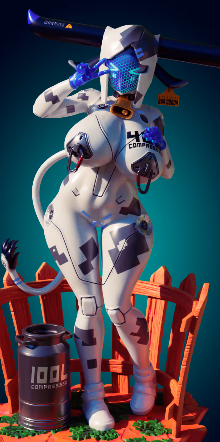 Cowbot Mecha Girl Furry Statue | Monster Girl Fanart von Officer Rhu SFW,NSFW 3d printed statue,3d printed,3d printed figure,Cowbot Mecha Girl Statue,Monster Girl Statue,nsfw statue,furry statue