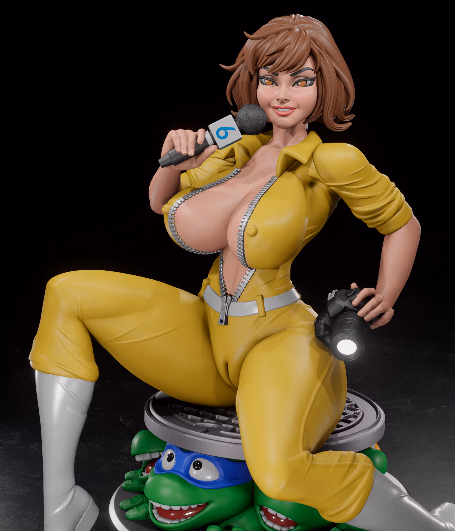 April O'Neil Statue | Teenage Mutant Ninja Turtles Fan Art by Digital Dark SFW,NSFW,Futa 3d printed statue,3d printed,nsfw statue,futa statue,3d printed figure,April O'Neil Statue,Teenage Mutant Ninja Turtles Statue,futa figurines,futanari figurines,futanari statue