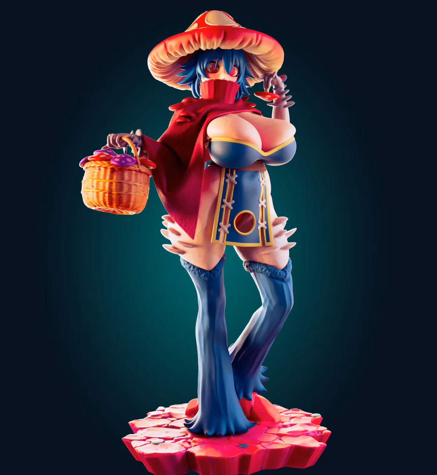 Statue Red Mushroom Girl Furry | Monster Girl Fan art par Officer Rhu SFW,NSFW,Futa 3d printed statue,3d printed,3d printed figure,Red Mushroom Girl Statue,Monster Girl Statue,nsfw statue,furry statue,futanari figurines,futanari statue,futa figurines,futa statue