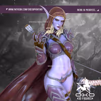 Sylvanas Windrunner Statue | World of Warcraft Fanart von OXO3D SFW,NSFW 3d printed statue,3d printed,nsfw statue,3d printed figure,Sylvanas Windrunner Statue,World of Warcraft Statue