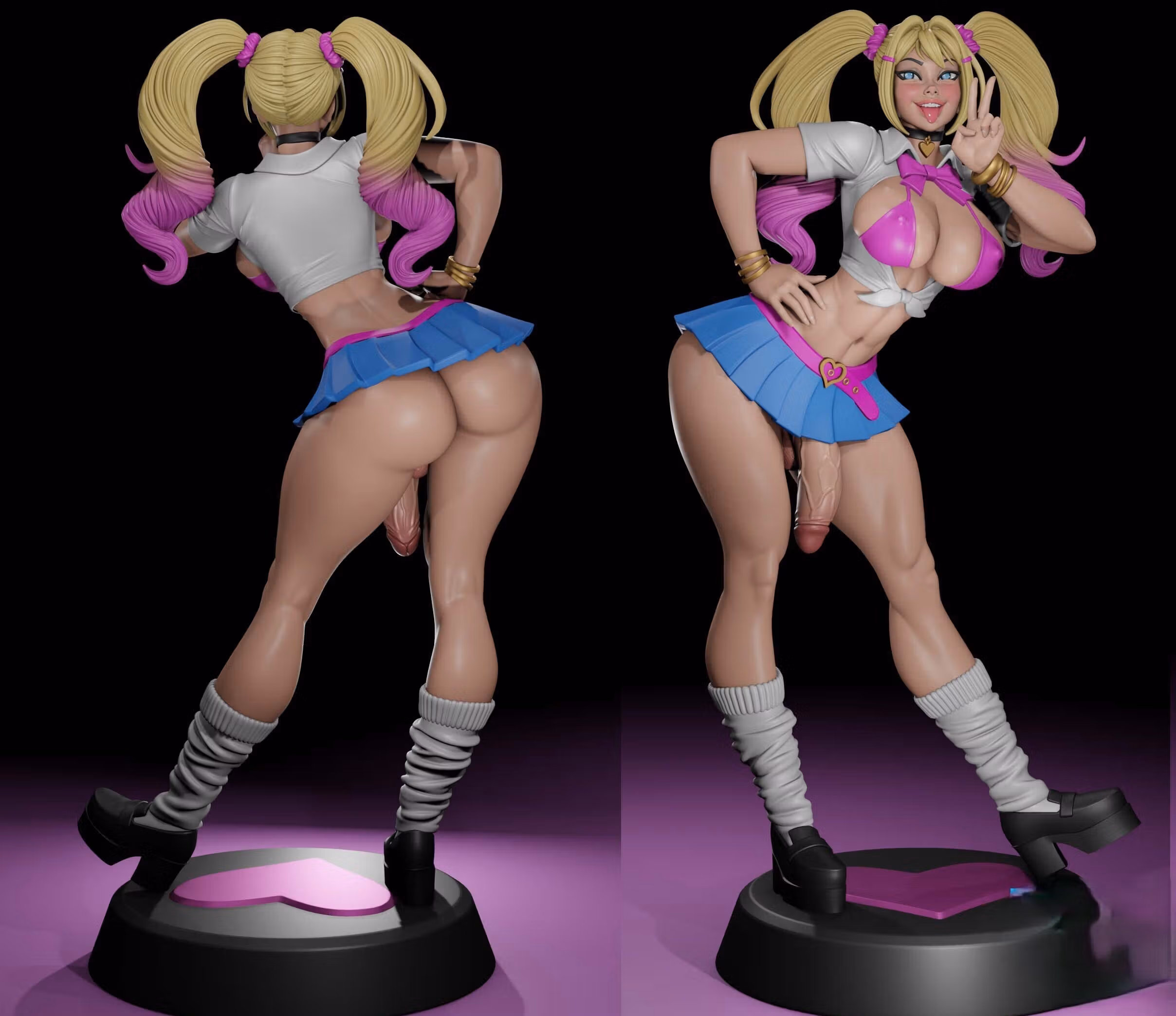 Gyaru Girl Statue | Original Fanart von Digital Dark SFW,NSFW,Futa 3d printed statue,3d printed,nsfw statue,futa statue,futa figurines,futanari figurines,futanari statue,3d printed figure,Gyaru Girl Statue ,original statue 