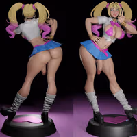Gyaru Girl Statue | Original Fanart von Digital Dark SFW,NSFW,Futa 3d printed statue,3d printed,nsfw statue,futa statue,futa figurines,futanari figurines,futanari statue,3d printed figure,Gyaru Girl Statue ,original statue