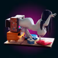 Sadako Yamamura Ultra Thicc Statue | The Ring Fan Art by Officer Rhu SFW,NSFW,Futa 3d printed,Sadako Yamamura statue,The Ring statue,furry statue,3d printed figure,futa statue,futa figurines,futanari figurines,futanari statue