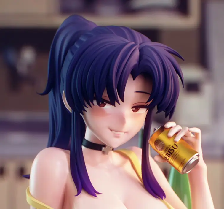 Misato Statue | Evangelion Fan Art by PikkyPrints SFW,NSFW 3d printed statue,3d printed,3d printed figure,Evangelion Statue,Misato Statue,nsfw statue