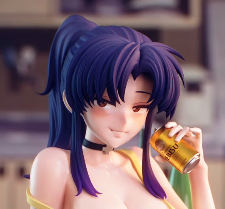 Misato Statue | Evangelion Fan Art by PikkyPrints SFW,NSFW 3d printed statue,3d printed,3d printed figure,Evangelion Statue,Misato Statue,nsfw statue