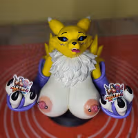 Renamon Phone Holder Painted Statue | Digimon by Anyonensfw NSFW 3d printed statue,3d printed,Renamon Phone Holder ,Digimon statue,nsfw statue,3d printed figure